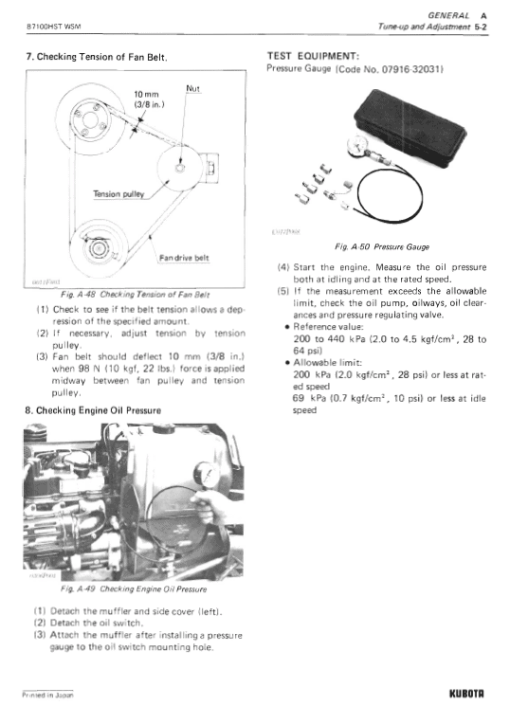 Kubota B6100HST, B7100HST Tractor Workshop Service Manual - Image 3