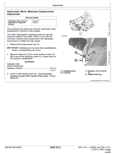 John Deere 244J, 304J 4WD Loader Technical Manual (SN. before 23289) - Image 3