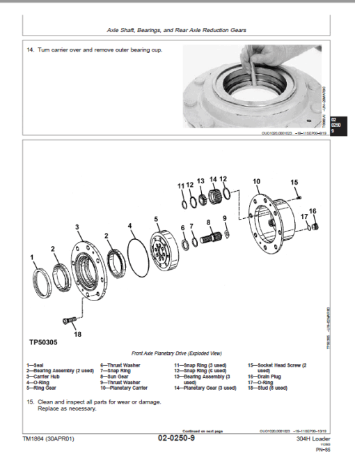 John Deere 304H Loader Repair Technical Manual - Image 3