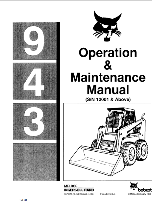 Bobcat 943 Skid-Steer Loader Service Manual - Image 6