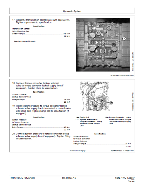 John Deere 624L 4WD Loader Repair Technical Manual (S.N after F693054 - ) - Image 3