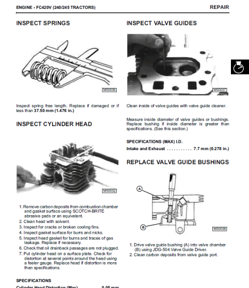 John Deere 240, 245, 260, 265, 285, 320 Lawn Garden Tractors Technical Manual - Image 4