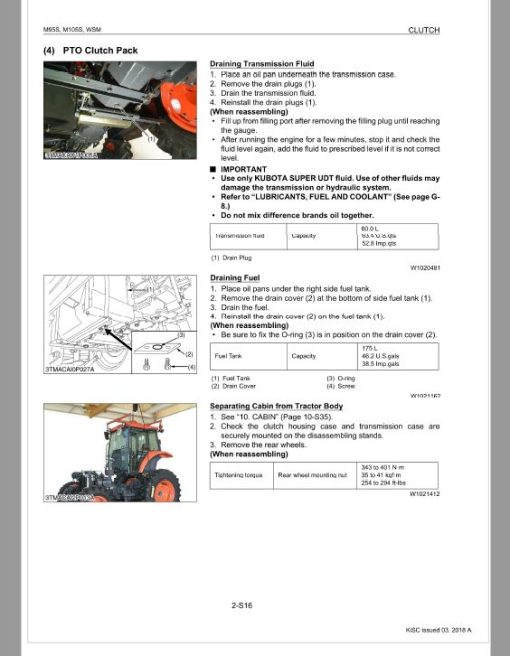 Kubota M95S, M105S Tractor Workshop Service Repair Manual - Image 3