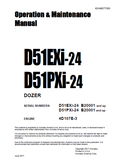 Komatsu D51EXi-24, D51PXi-24 Dozer Service Manual - Image 2