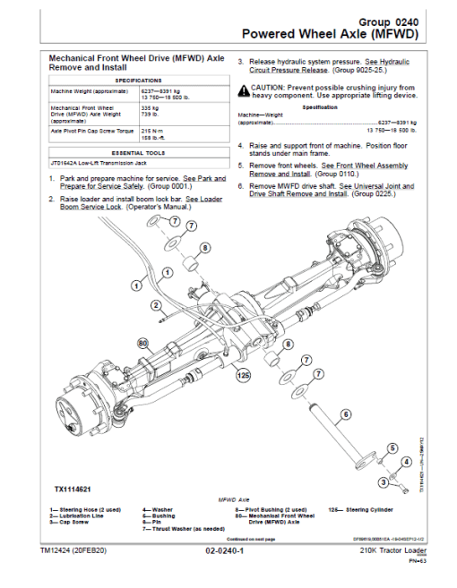 John Deere 210K Tractor Loader Repair Technical Manual (S.N after E891000 -) - Image 3