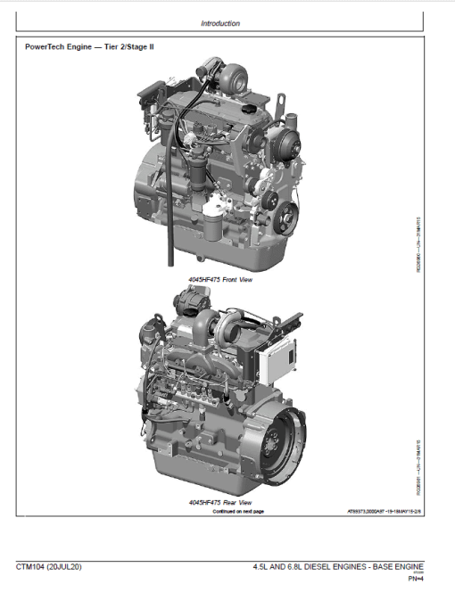 John Deere PowerTech 4.5L & 6.8L Diesel Engines (Base Engine) Repair Technical Manual (CTM104) - Image 3