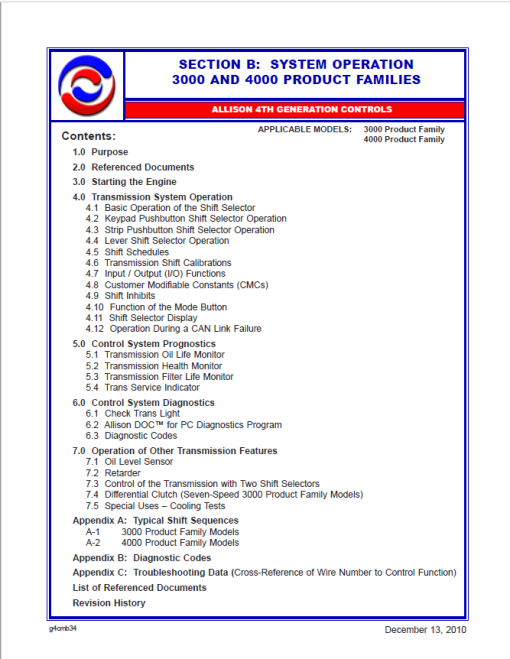 Allison 3000 and 4000 Series Transmission Parts & Repair Manual - Image 4