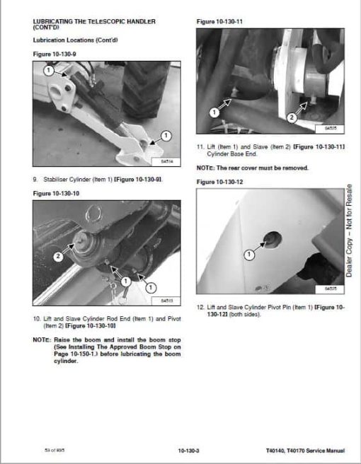 Bobcat T40140, T40170, T40180 Telescopic Handler Service Repair Manual - Image 8