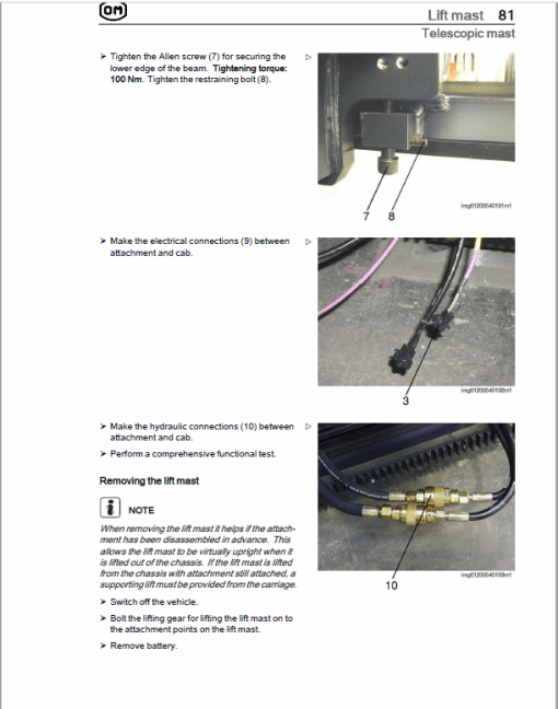 OM Pimespo XNA ac - Generation 3 48v Side Loader Workshop Repair Manual - Image 4