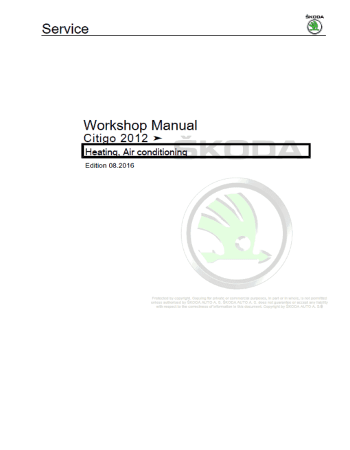 SKODA CITIGO (NF) Repair Service Manual - Image 3