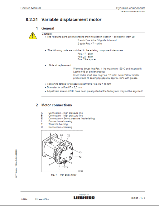 Liebherr LR 624, LR 634 Crawler Dozer Repair Service Manual - Image 3