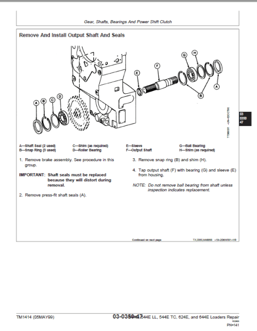 John Deere 544E, 544E LL, 544E TC, 624E, 644E Loader Technical Manual - Image 3