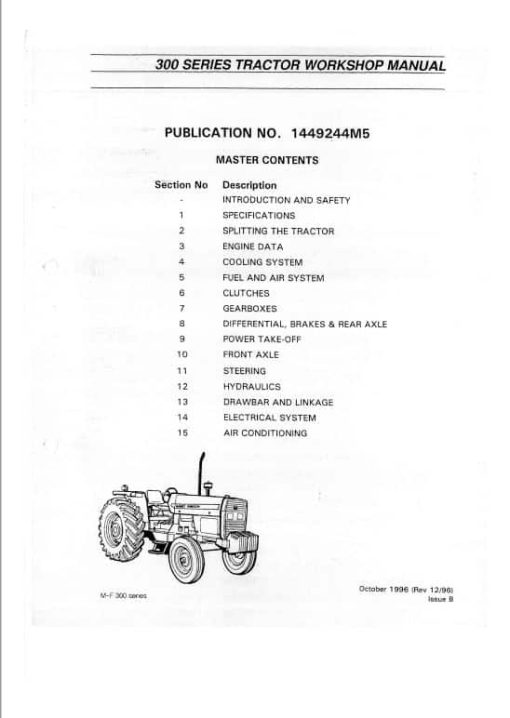 Massey Ferguson MF 340, MF 342, MF 350, MF 352 Tractor Service Manual - Image 3