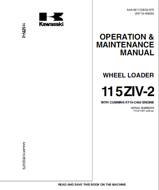 Kawasaki 115ZIV-2 Wheel Loader Repair Service Manual - Image 2