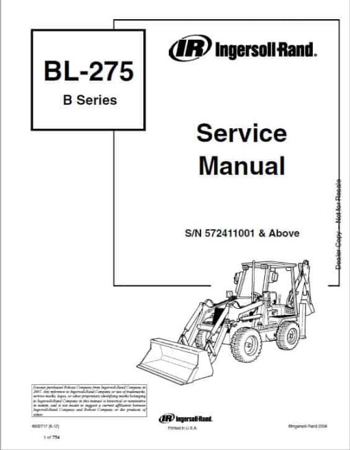 Bobcat BL275 Loader Service Repair Manual - Image 3