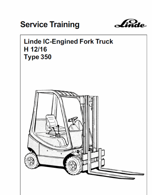 Linde Type 350 LPG Forklift Truck: H12, H16, H18, H20  Service Manual - Image 9