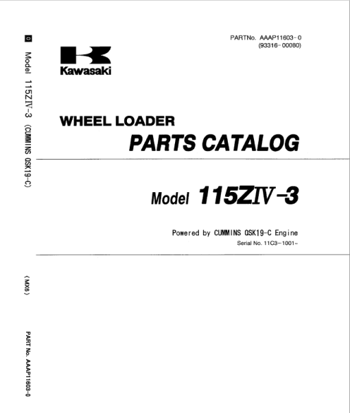 Kawasaki 115ZIV-3 Wheel Loader Repair Service Manual - Image 2