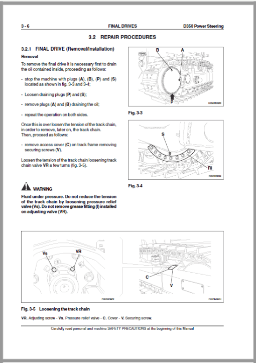 New Holland D350 LT, D350 XLT, D350 LGP Crawler Dozer Repair Service Manual - Image 3