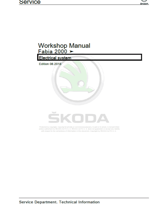 SKODA FABIA (6Y) Repair Service Manual - Image 3