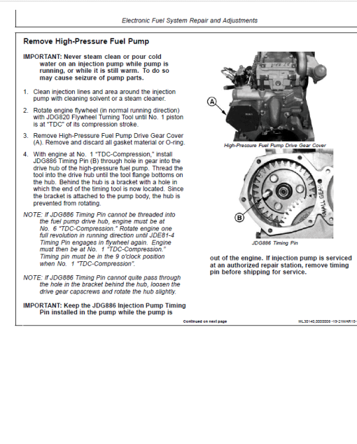 John Deere PowerTech 8.1L Diesel Engines Level 9 Electronic Fuel System With Denso Rail Repair Manual - Image 3