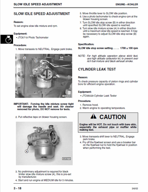 John Deere LTR155, LTR166, LTR180 Lawn Tractors Technical Manual (TM1768) - Image 4