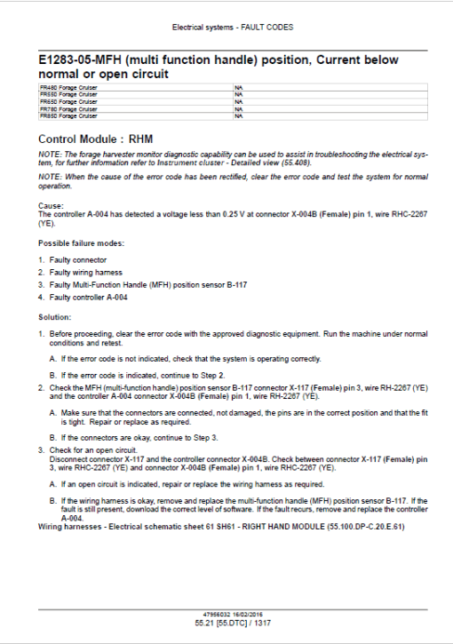 New Holland FR480, FR550, FR650, FR780, FR850, FR850 Forage Harvester Service Manual - Image 3