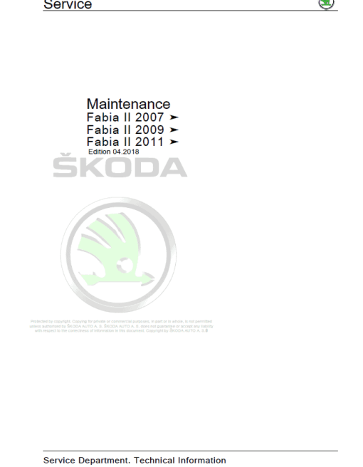 SKODA FABIA II (54) Repair Service Manual - Image 3