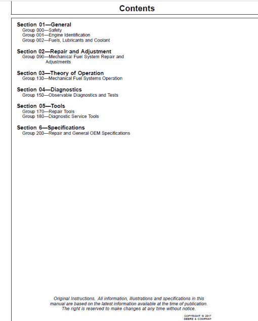 John Deere PowerTech 8.1L Diesel Engines Mechanical Fuel Systems Repair Manual (CTM243) - Image 3