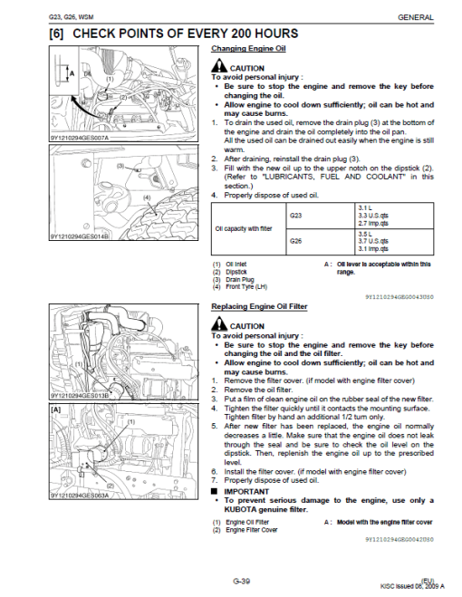 Kubota G23, G26 Mowers Workshop Service Manual - Image 3