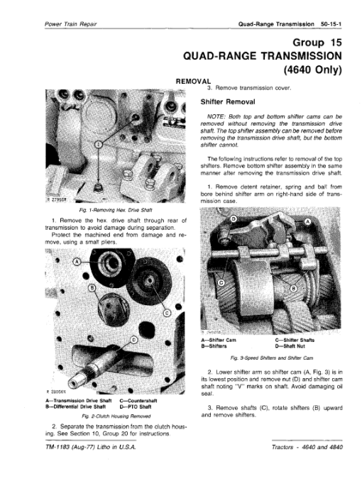 John Deere 4640, 4840 Tractors Repair Technical Manual - Image 3