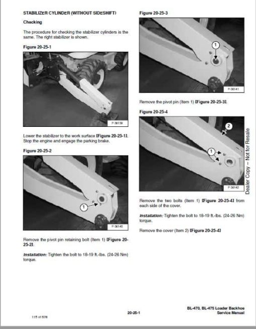 Bobcat BL470, BL475 Loader Service Repair Manual - Image 3