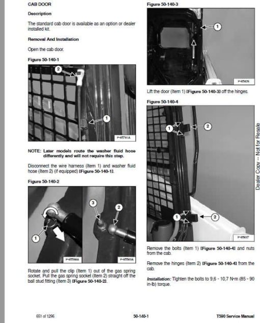 Bobcat T590 Compact Track Loader Service Repair Manual - Image 3