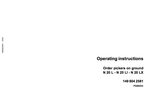 Linde N20L, N20LI, N20LX, N20V, N20VI, N20, N25 Pallet Trucks Series 149 Repair Service Manual - Image 7