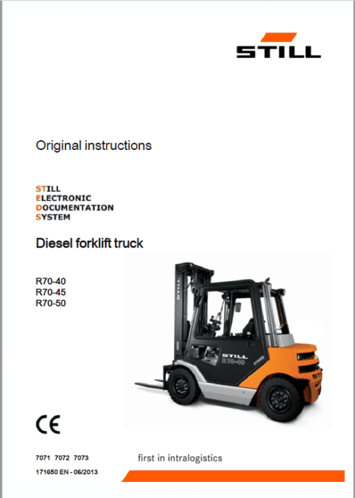 Still Electric Fork Truck R70: R70-25, R70-30, R70-35, R70-40, R70-45, R70-50 Repair Circuit Workshop Operating Manual - Image 3