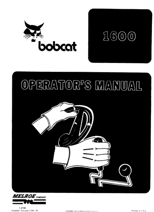 Bobcat 1600 Loader Service Manual - Image 2