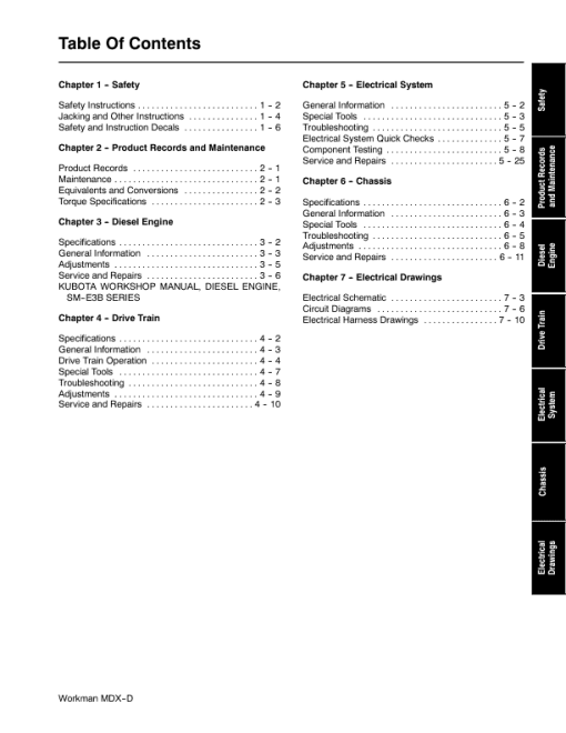 Toro Workman MDX-D Service Repair Manual - Image 3