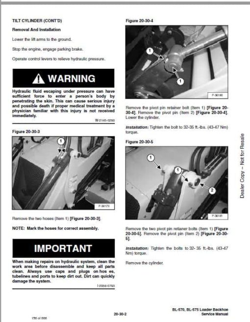 Bobcat BL570, BL575 Loader Service Repair Manual - Image 3