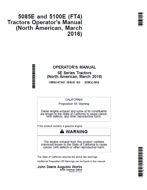 John Deere 5085E, 5100E, 5090E, 5090EL (FT4) Tractors Repair Technical Manual - Image 3