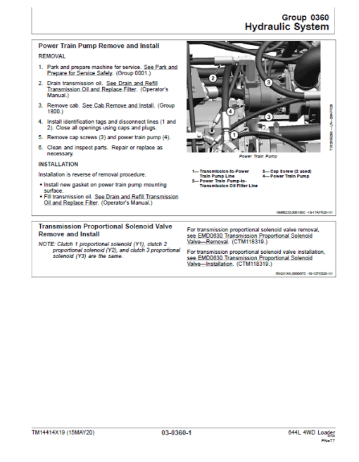 John Deere 644L 4WD Loader Repair Technical Manual (S.N F705243 - ) - Image 3