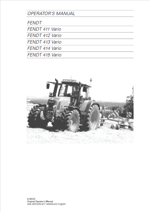 Fendt 411, 412, 413, 414, 415 Vario COM III Tractors Workshop Repair Manual - Image 5