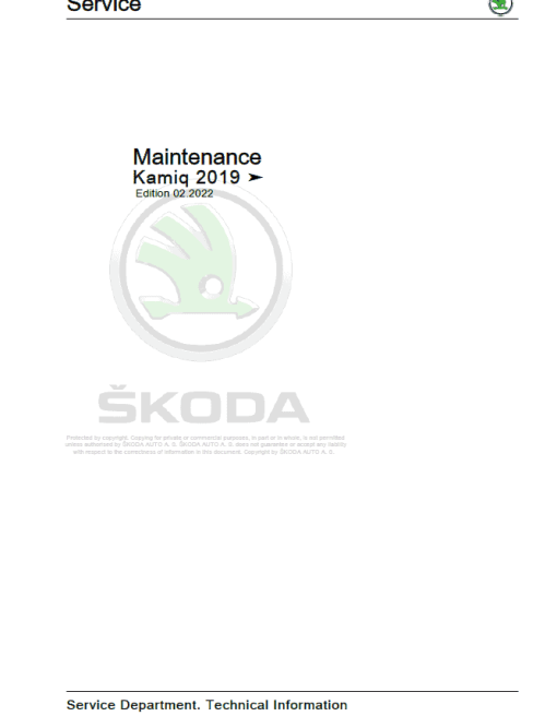 SKODA KAMIQ (NW) Repair Service Manual - Image 3