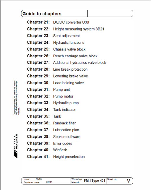 Still FM-I Type 451 Reach Truck Workshop Repair Manual - Image 3