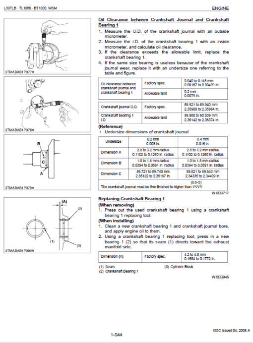 Kubota L39, TL1000, BT1000 Tractor Front Loader Workshop Manual - Image 3