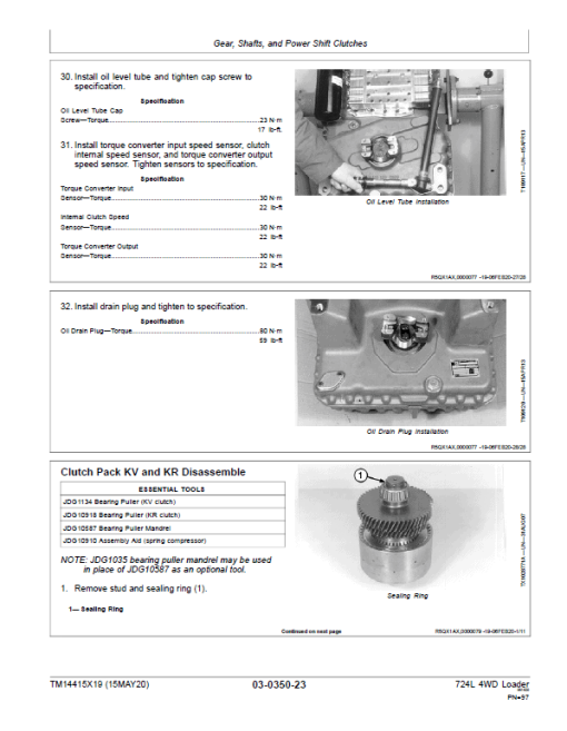 John Deere 724L 4WD Loader Repair Technical Manual (S.N L705208 - ) - Image 3