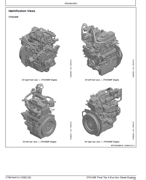 John Deere 3TNV88F Eco-Gov Diesel Engines Final Tier 4 Repair Manual (CTM144419) - Image 3