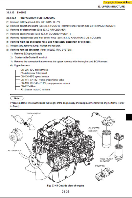 New Holland E215B Excavator Service Manual - Image 3