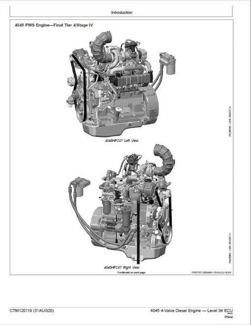 John Deere 4045 4-Valve Diesel Engine Level 34 ECU Service Repair Manual (CTM120119) - Image 3