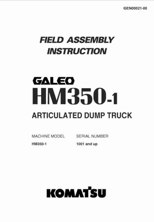 Komatsu HM350-1L Dump Truck Service Manual - Image 3