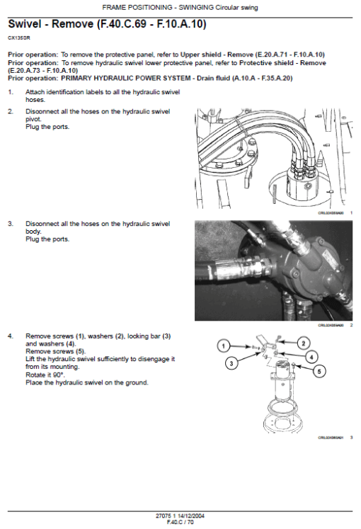 Case CX135SR Excavator Service Manual - Image 4