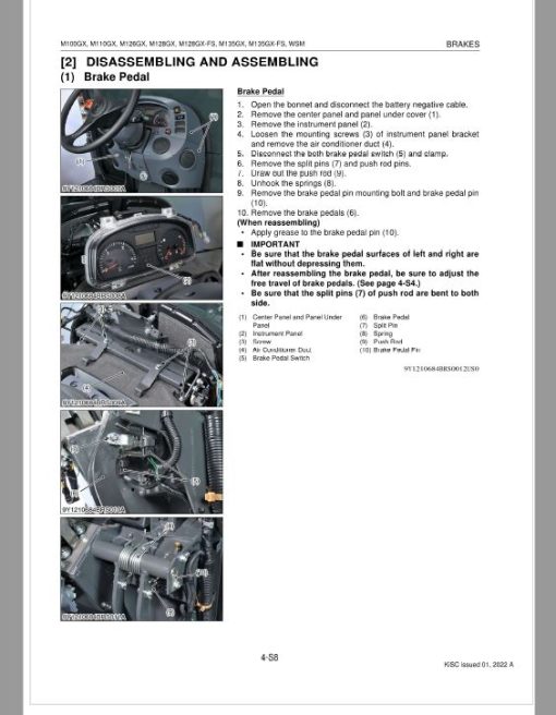 Kubota M100GX, M110GX, M126GX, M128GX, M135GX Tractor Service Repair Manual - Image 3